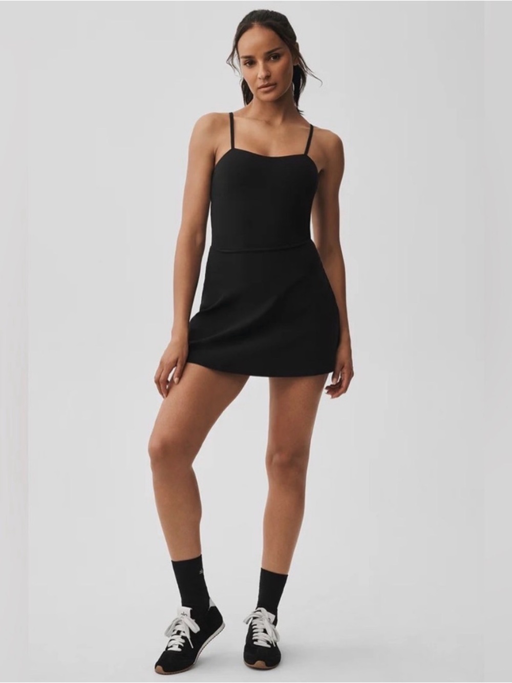 Alo Alosoft Courtside Tennis Dress in Black; Size M